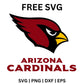 Bold Arizona Cardinals SVG Free | Strong Logo and Text Design for Cricut & Silhouette