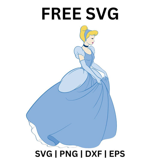Cinderella Standing SVG Free | Royal Princess SVG Cut File for Cricut & Silhouette
