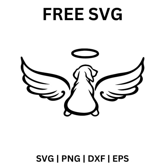 Dog Angel SVG Free | Memorial Pet Wings Halo Design for Cricut & Silhouette