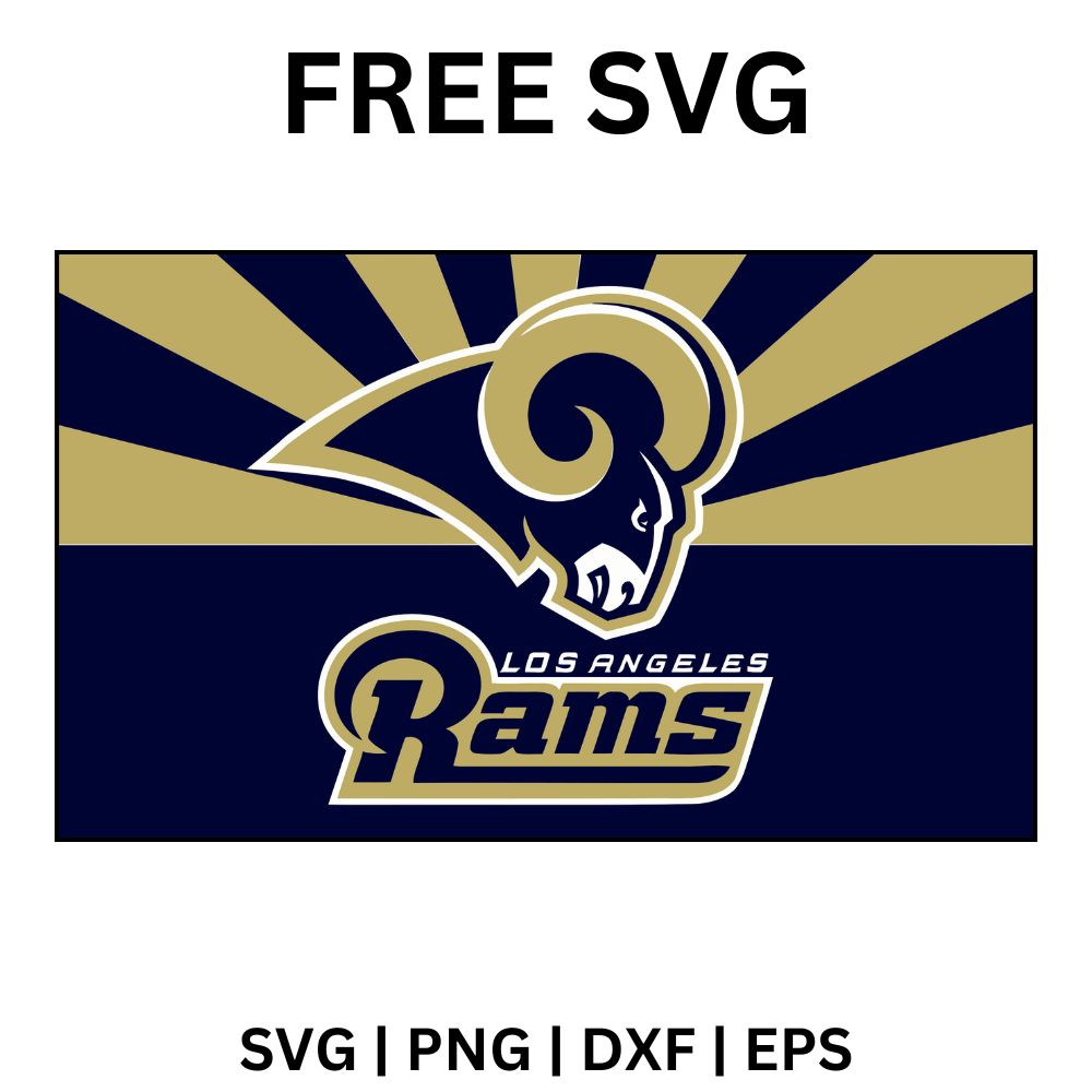 Los Angeles Rams SVG Free | Sunburst Background with Team Logo for Cricut & Silhouette