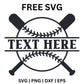 Softball Text Frame SVG Free | Editable Ball Design with Bats for Cricut & Silhouette