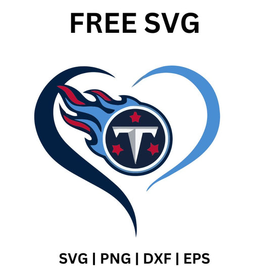 Tennessee Titans SVG Free | Heart-Shaped Logo Outline for Cricut & Silhouette