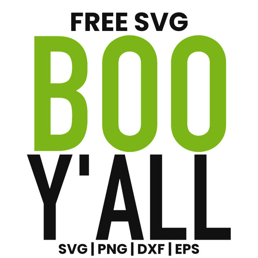 Boo Yall SVG Free – Funny Halloween Quote Design-8SVG