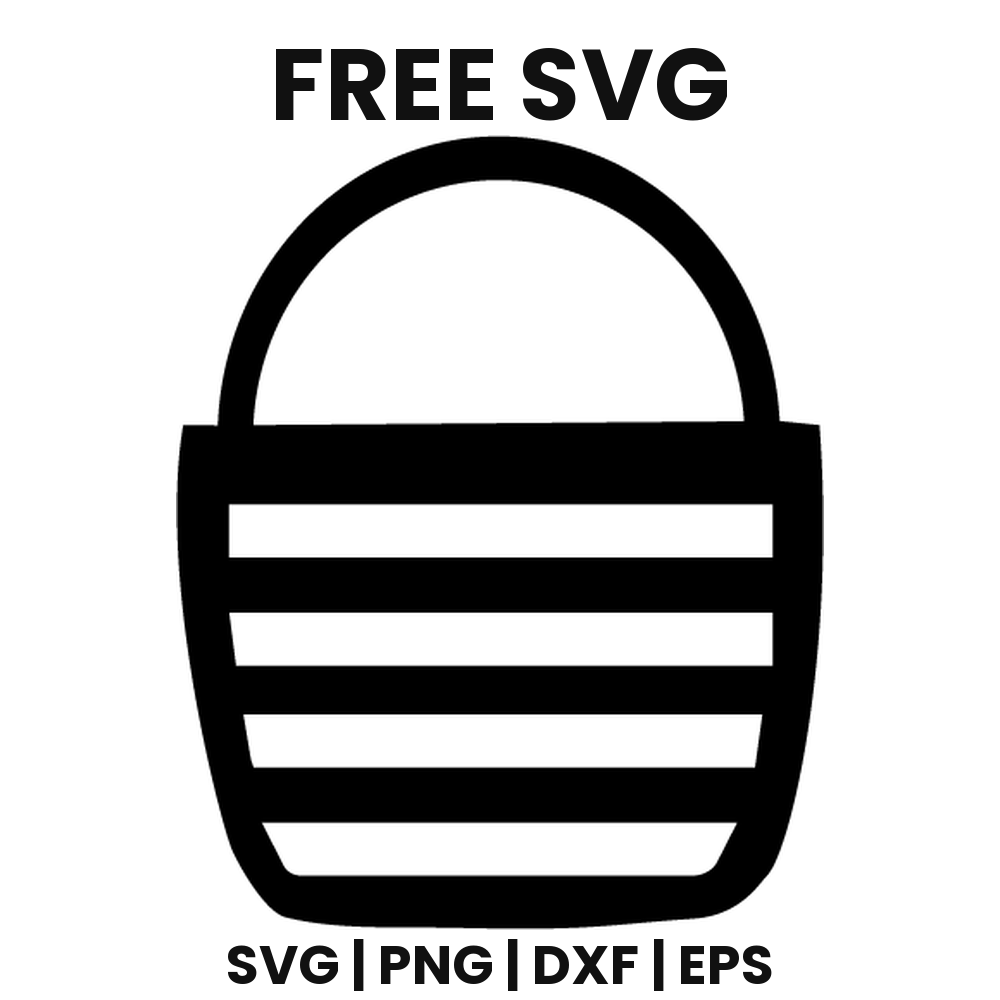 Striped Bucket SVG Free – Trick or Treat Candy Pail Cut File