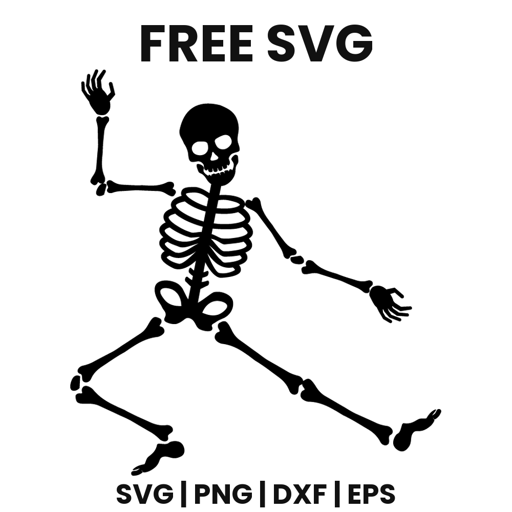 Dancing Skeleton SVG Free – Dynamic Halloween Cut File-8SVG