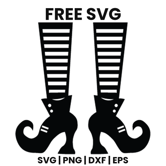 Witch Boots SVG Free – Horizontal Stripe Cut File-8SVG