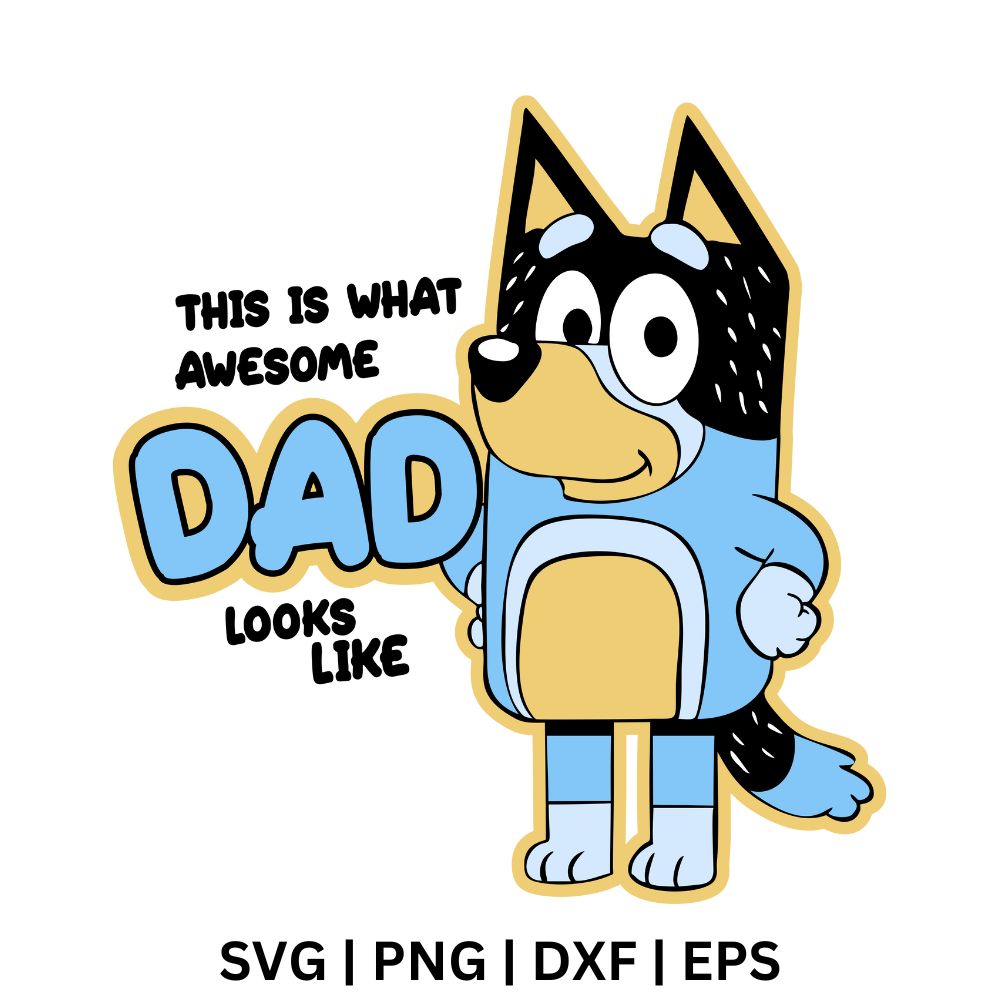 Bluey Dad SVG Free Cut File for Cricut & Silhouette