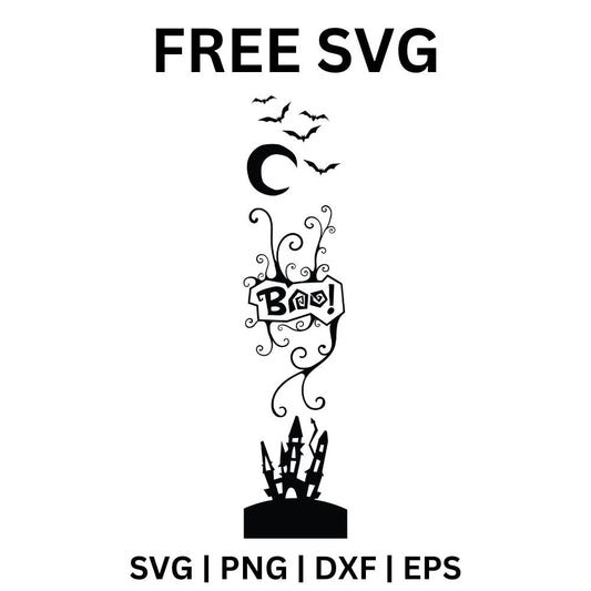 Boo SVG Free | Vertical Porch Sign for Cricut & Silhouette-8SVG