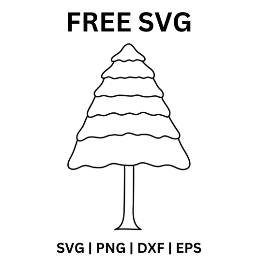 Simple Christmas Tree Outline Free SVG Cut File for Cricut