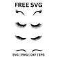 Unicorn Eyes Lashes SVG Free File for Cricut & Silhouette