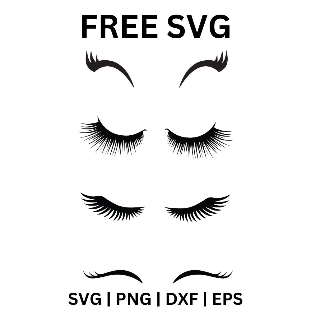 Unicorn Eyes Lashes SVG Free File for Cricut & Silhouette