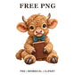 Whimsical Bookish Spectacles Cow Clipart PNG