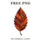 Whimsical Chestnut Felt Fall Leaf Clipart PNG