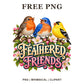 Whimsical Feathered Friends Bird Clipart PNG