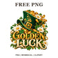 Whimsical Golden Luck St Patricks Day Clipart PNG