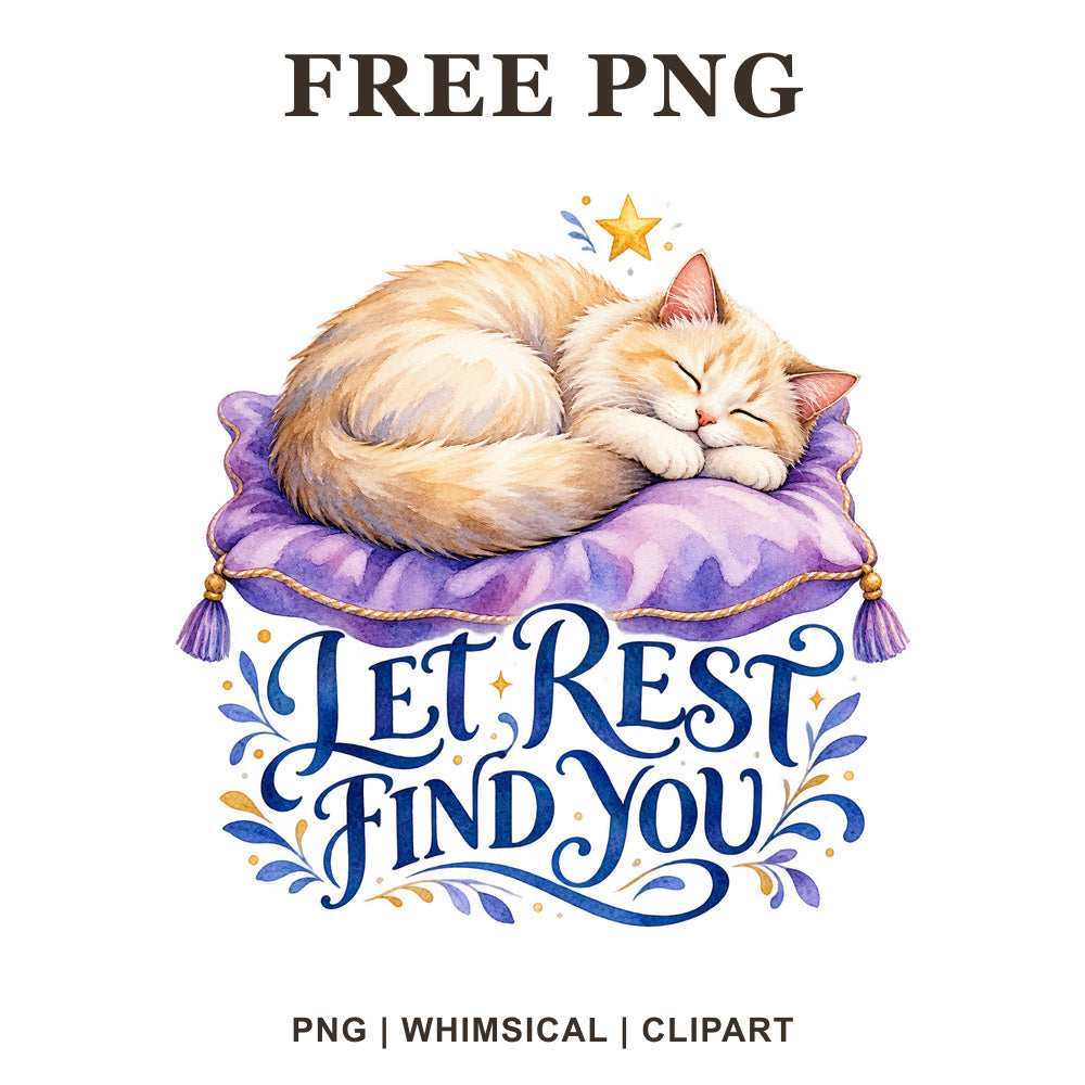 Whimsical Let Rest Find You Self Care Clipart PNG