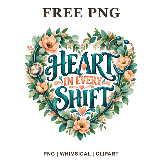 Whimsical Nurse Heart Nurse Clipart PNG