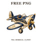 Whimsical Royal Navy Airplane Clipart PNG