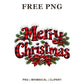 Whimsical Snowy Plaid Merry Christmas Clipart PNG