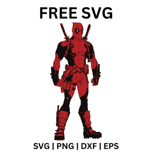 Deadpool Standing Pose SVG Free | Heroic Full Body Design for Cricut & Silhouette