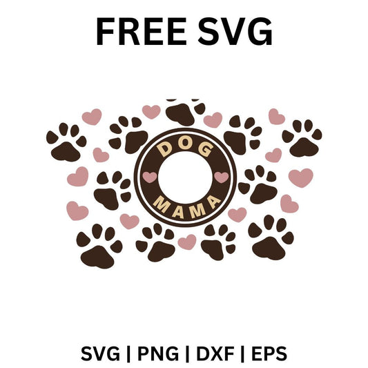 Dog Mom SVG Free | Cute Paw Print Circle Design for Cricut & Silhouette