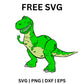 Rex Dinosaur SVG Free | Friendly Green Dino Toy Cut File for Cricut & Silhouette