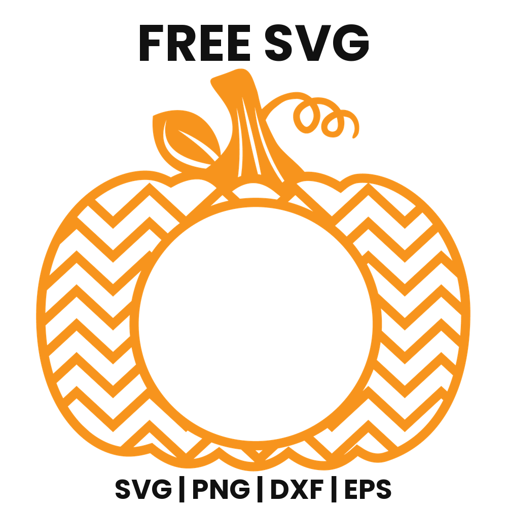Chevron Pumpkin Monogram SVG Free – Circle Frame Cut File-8SVG