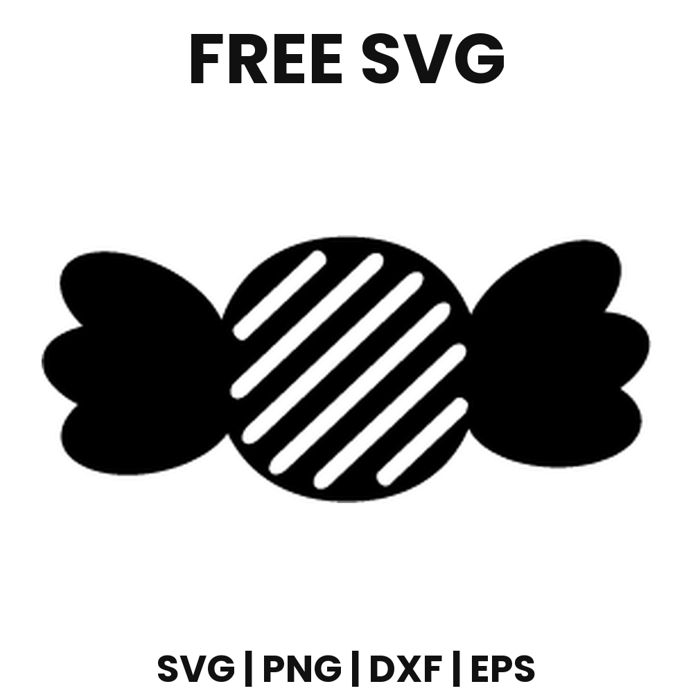 Striped Candy SVG Free – Wrapped Halloween Sweet Cut File