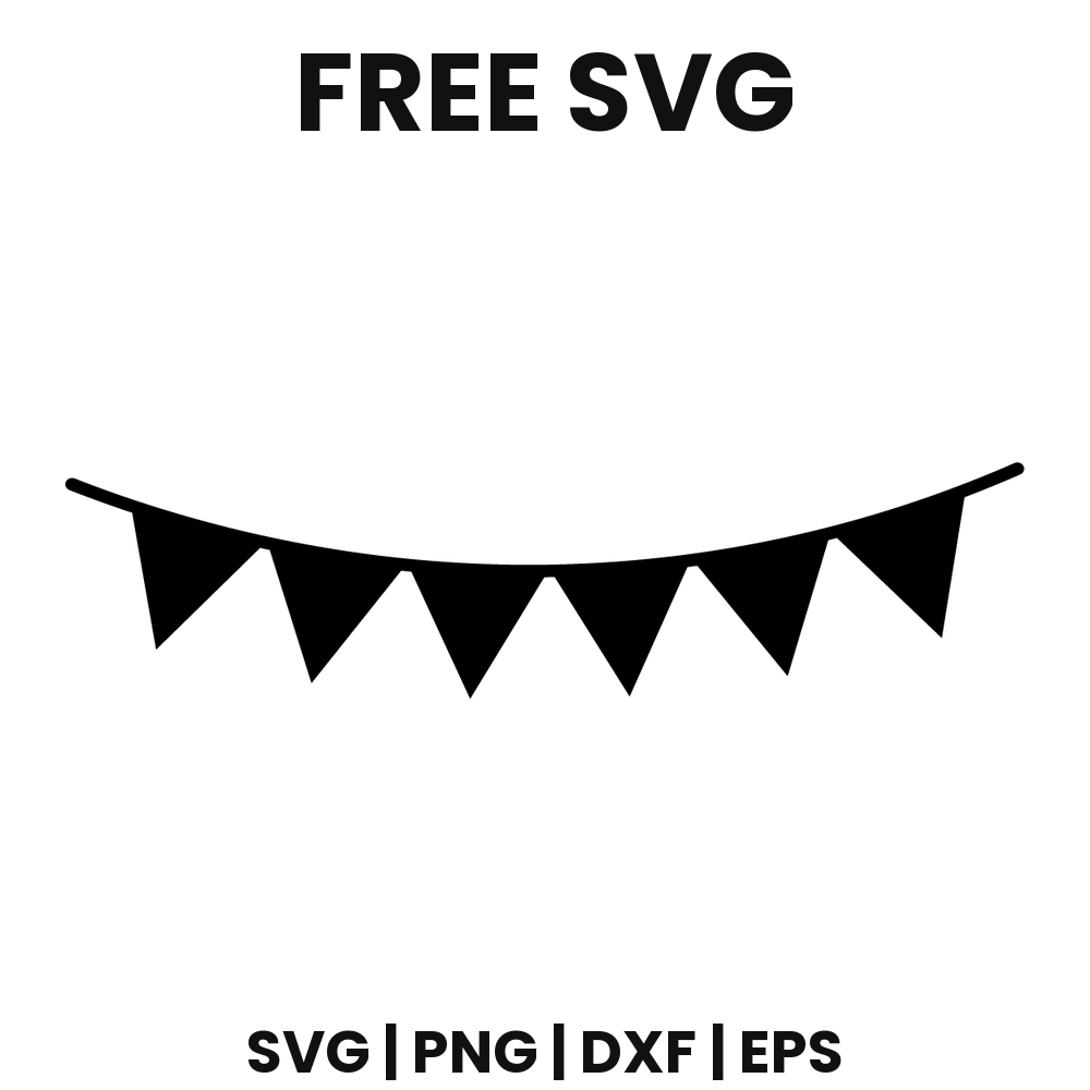 Halloween Bunting SVG Free – Pennant Banner Garland Cut File