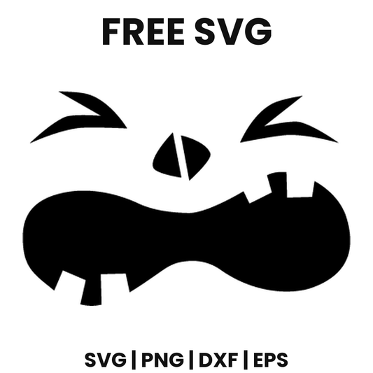 Wide Mouth Pumpkin Face SVG Free – Silly Jack O Lantern Cut File-8SVG