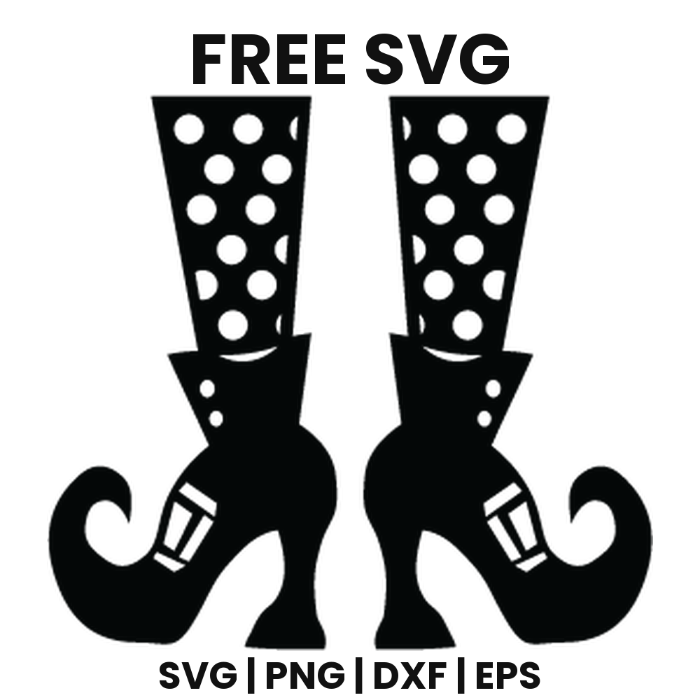 Witch Boots SVG Free – Polka Dot Cut File