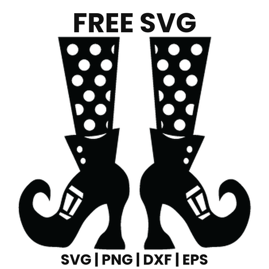 Witch Boots SVG Free – Polka Dot Cut File-8SVG