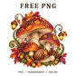 Red Mushroom Toadstool Snail Autumn Forest PNG-8SVG