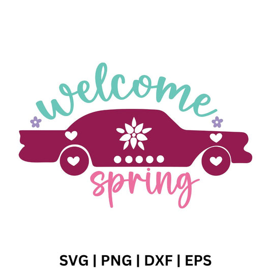 Welcome Spring SVG Free File for Cricut & Silhouette-8SVG