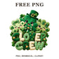Whimsical Clover Crew St Patricks Day Clipart PNG