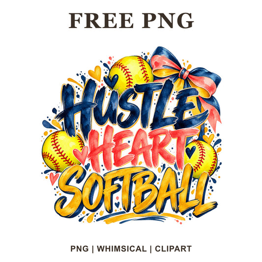 Whimsical Hustle Softball Clipart PNG