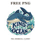 Whimsical Ocean Kindness Shark Clipart PNG