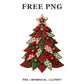 Whimsical Patchwork Tartan Christmas Tree Clipart PNG