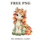 Whimsical Spring Tulip Unicorn Clipart PNG