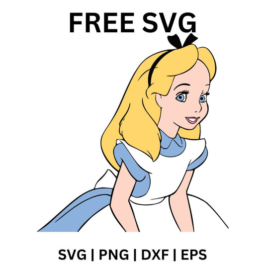 Alice Portrait SVG Free | Close-Up of Curious Alice for Cricut & Silhouette