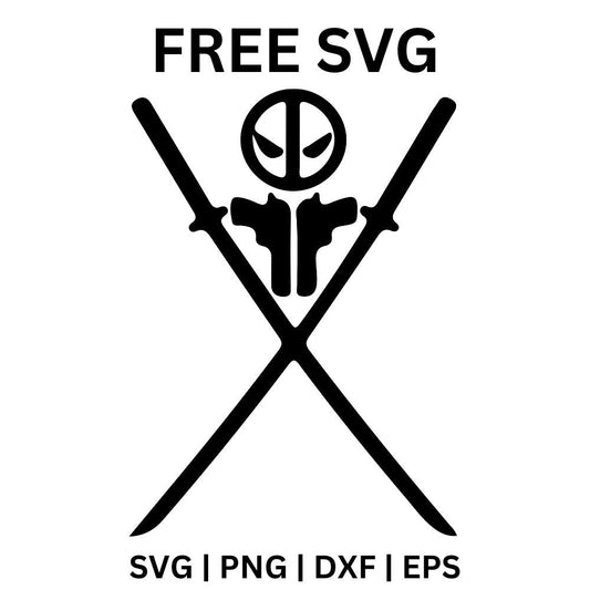 Deadpool Swords Logo SVG Free | Crossed Blades Emblem for Cricut & Silhouette