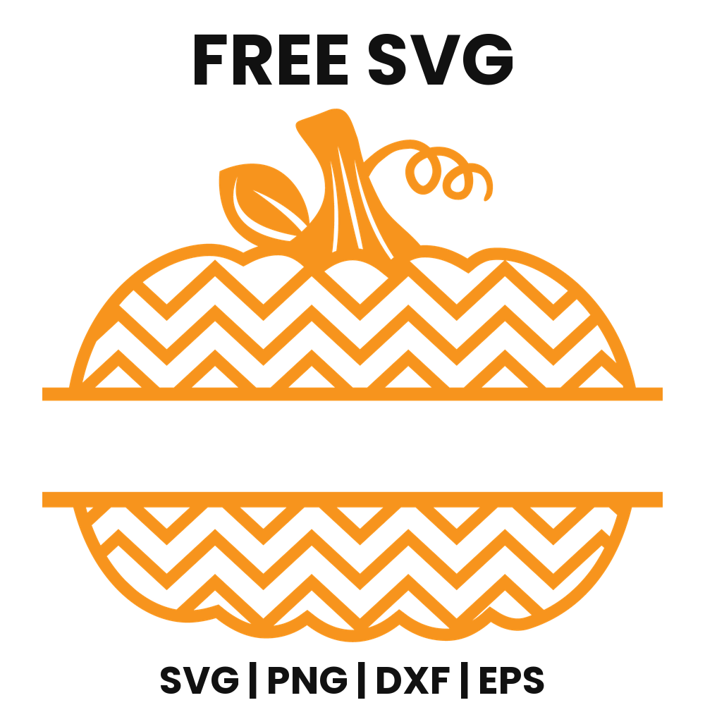 Chevron Pumpkin Split Monogram SVG Free – Name Frame Cut File-8SVG