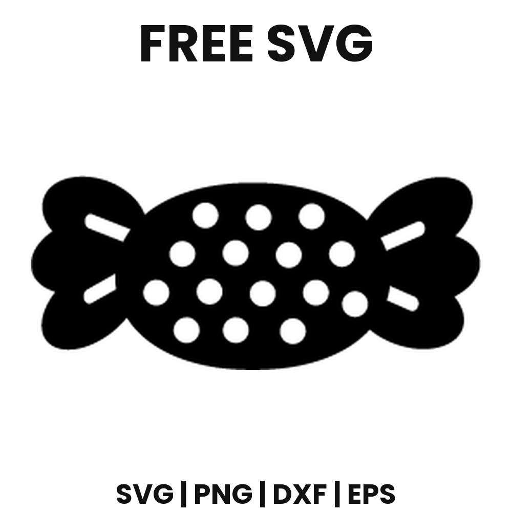 Polka Dot Candy SVG Free – Wrapped Sweet Treat Cut File
