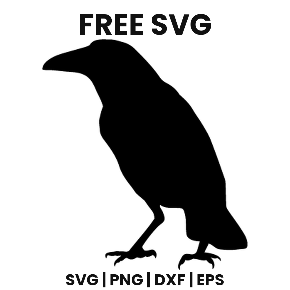 Tall Crow SVG Free – Long Legs Blackbird Silhouette Cut File