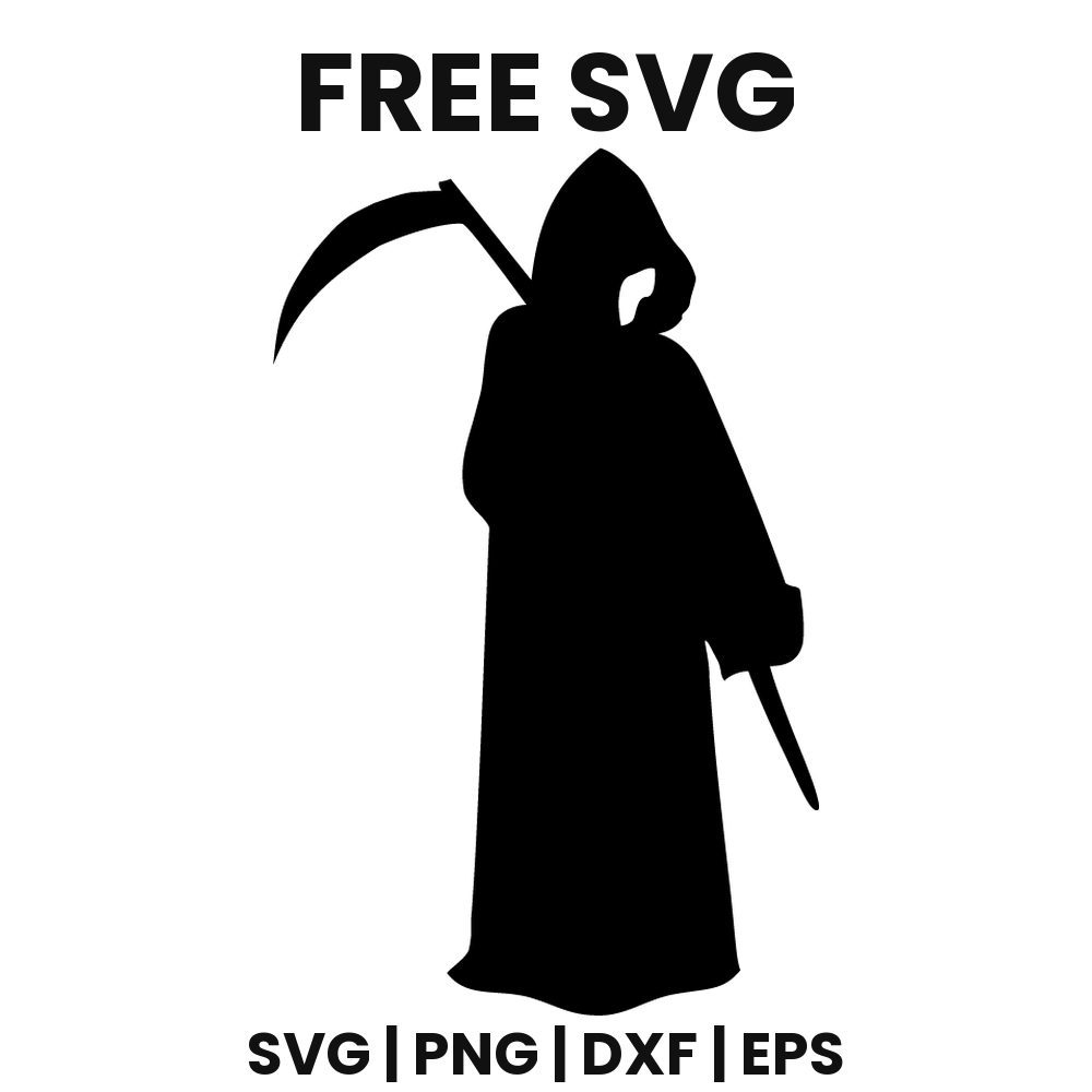 Silent Reaper SVG Free – Minimalist Grim Reaper Silhouette