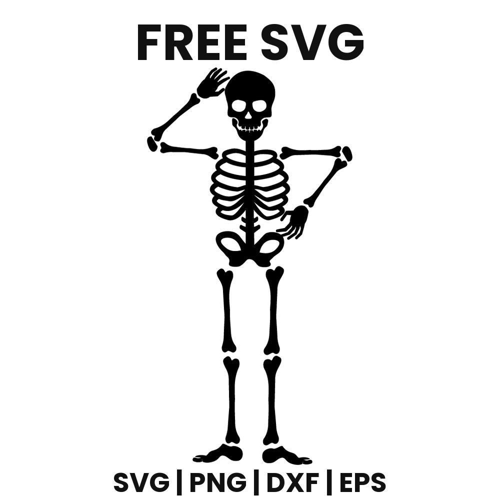 Saluting Skeleton SVG Free – Military Halloween Cut File-8SVG