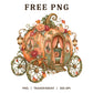 Pumpkin Carriage Floral Fairytale Autumn PNG-8SVG