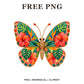 Whimsical Tropical Hibiscus Butterfly Clipart PNG