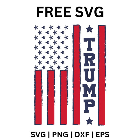 American Flag - Trump SVG Free File for Cricut-8SVG