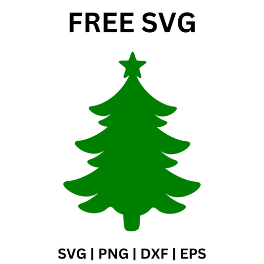Simple Christmas Tree Silhouette Free SVG Cut File for Cricut
